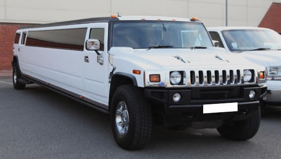 White 16-seater Hummer limousine