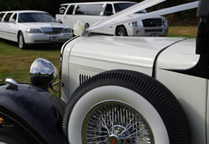 Wedding car with limousine