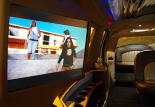 TV screen in limousine