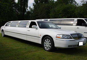 White Lincoln limousine in Coventry
